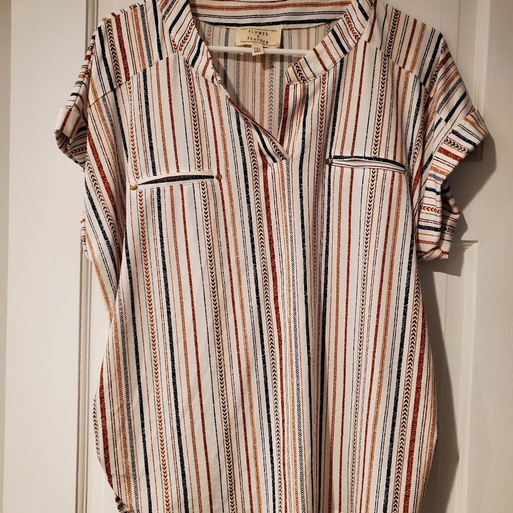 LOFT Multicolor Striped Blouse